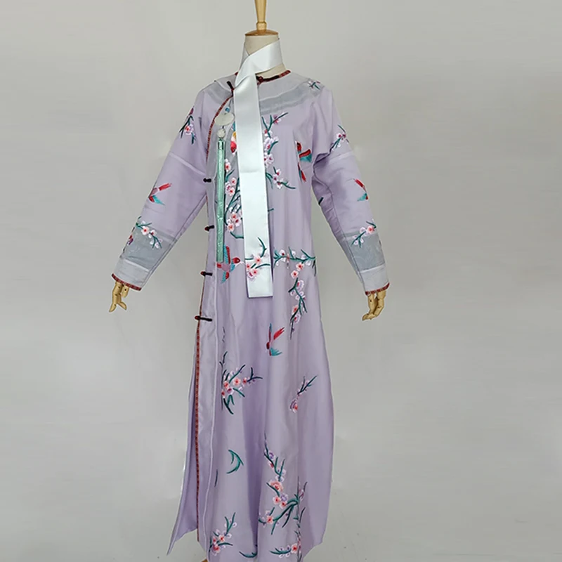 Светло-лилового цвета с вышивкой костюм hanfu для цинской династии Принцесса императрица Qifu для ТВ играть Ruyi Королевского Love in the Palace - Цвет: costume 165cmH