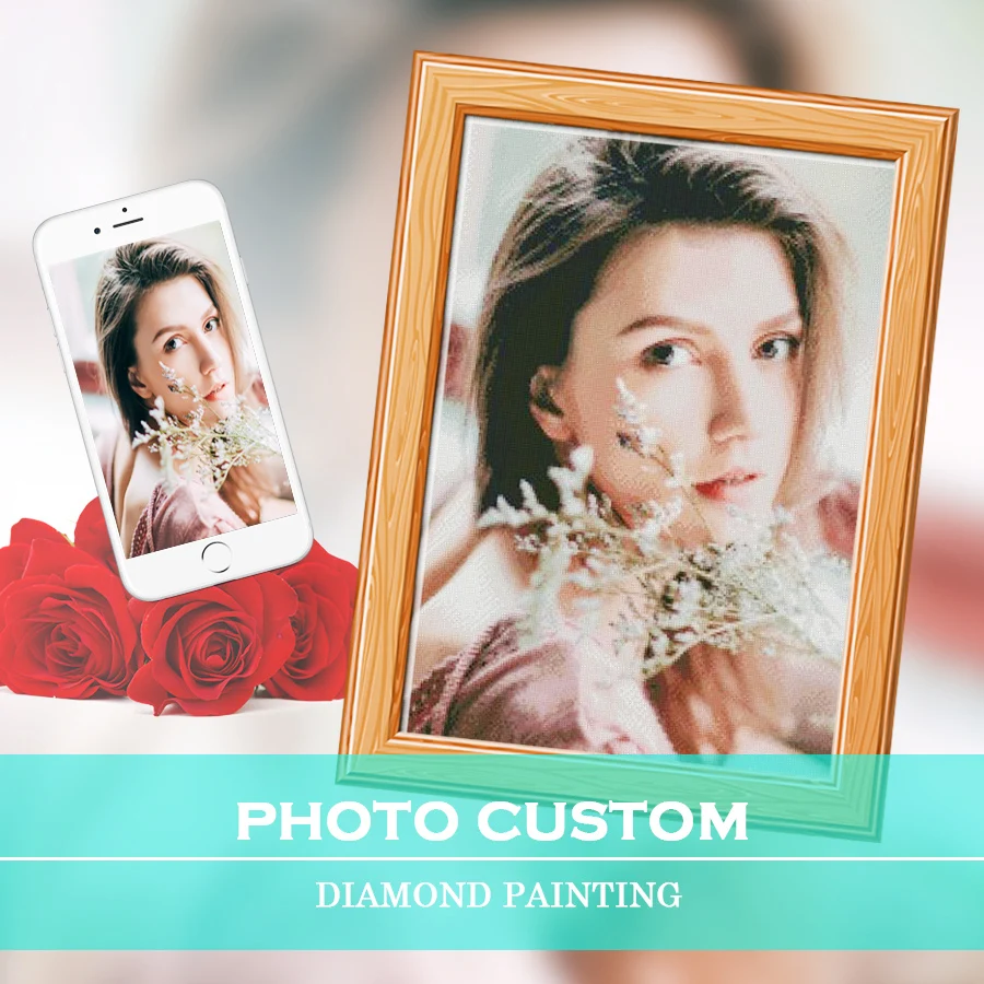 Individualization Photo Custom Diamond Painting 5D DIY of Rhinestones Embroidery 3D Cross Stitch Home Wedding Decoration | Дом и сад