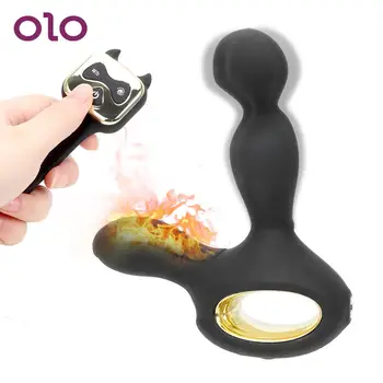 OLO Silicone Butt Plug Heating Vibrator Sex Toys For Women Anal Plug Vibrating Rotating Prostate Massager Sex Product 1