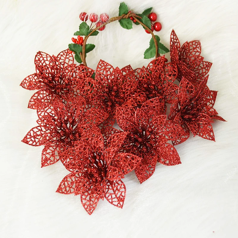5 шт. рождественские Цветочные головки блестящий порошок цветок сделай сам