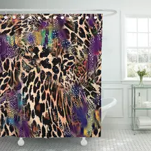Фиолетовый абстрактный животный леопардовый узор Африка черный камуфляж джунгли занавески для душа полиэстер ткань 72x78 дюймов набор