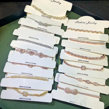 

30 Pcs/lot simple fashion women zircon bracelet luxury alloy bracelet women jewelry wholesale 1031-52