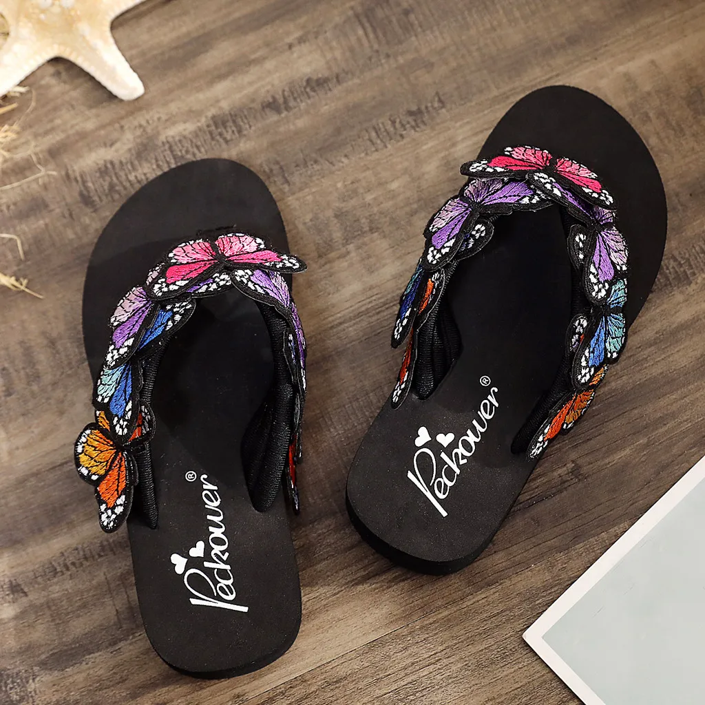 Butterfly Kids Indoor Slippers Toddler Girls Beach Wear Sandals Family Summer Home Flip Flops Baby Bohemian Casual Shoes