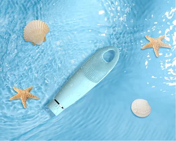 

Portable Cleansing Instrument Silicone Electric Rechargeable Washing Instrument Ultrasonic Vibration Waterproof Washing Brush