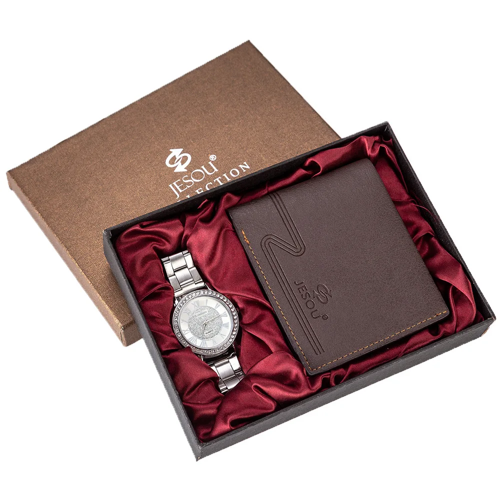 

Men Gift Set Exquisite Packaging Watch + Wallet Set Hot Selling Creative Packaged Combination