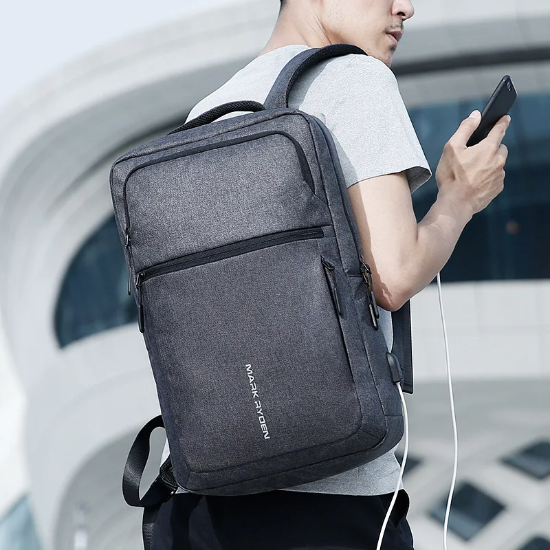 

Amazon Cross Border New Style Large Capacity Computer Backpack Men Business Outdoor Backpack Multi-functional Gray Men's Bag
