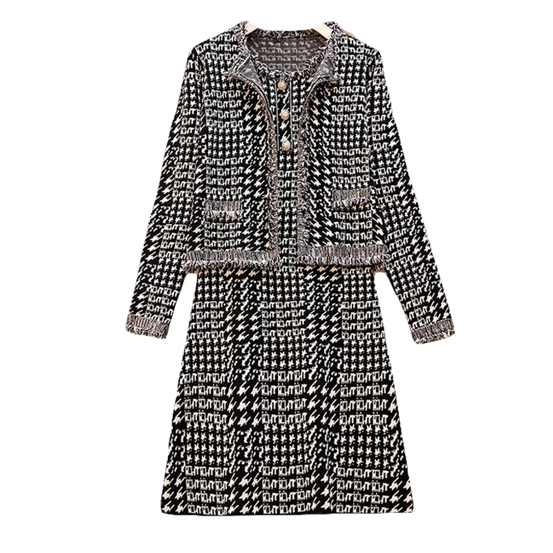 2 piece set women tweed suit  (8)