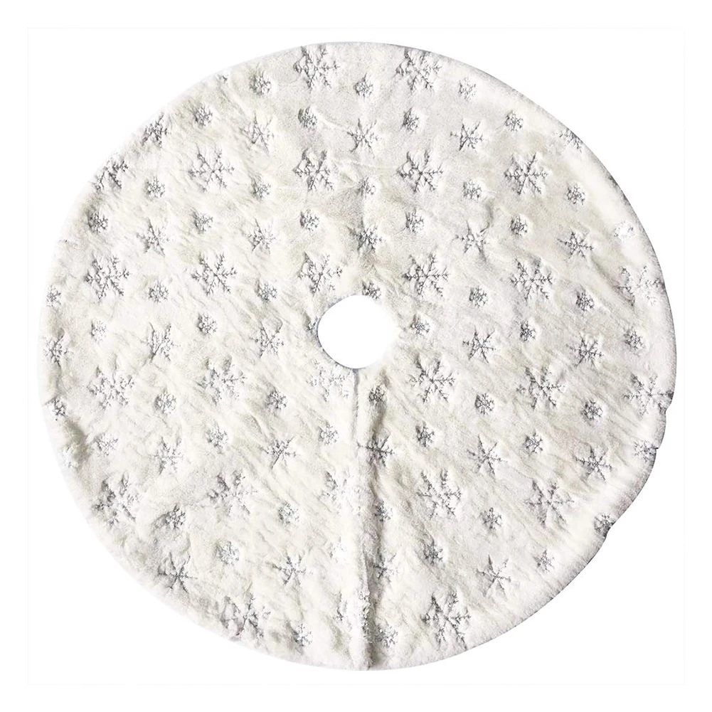 

Handicraft Embroidery Stylish Christmas Tree Skirt Festival Cover Practical Ornament Home Decoration Round Holiday Atmosphere