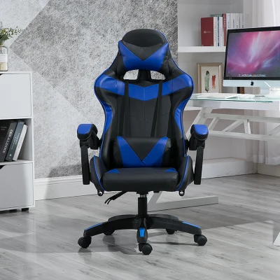 Massage WCG Gaming Chairs High Quality  Computer Chairs Swivel Lifting up Gaming Chair for Internet Cafe Blue No Footrest