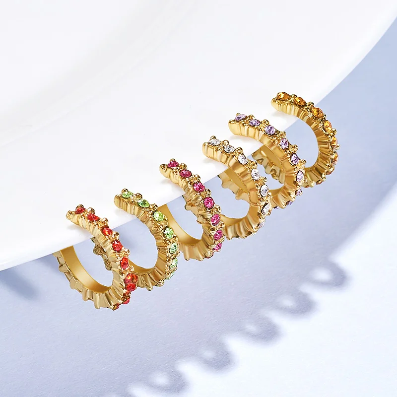 MISANANRYNE корейские Кристальные маленькие круглые с-образные серьги-гвоздики для женщин массивные стразы вечерние серьги - Окраска металла: S07157