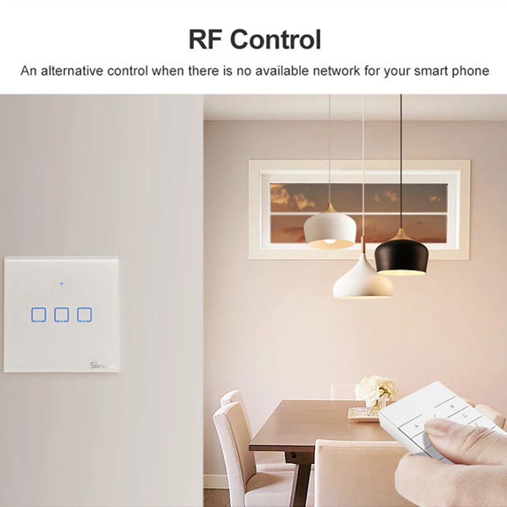 Интеллектуальный выключатель света SONOFF T2 TX умный Переключатель ЕС Wi-Fi настенный коснутый переключатель с границ дома 1/2/3 433 пульт RF/Голосовое управление/приложение/трогательно Управление
