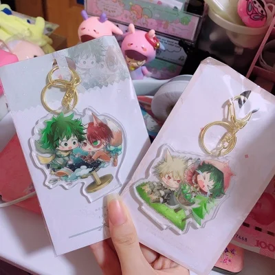 Мой герой Академии Izuku Midoriya Katsuki Bakugo брелок 2-по бокам для телефона с бумажником и подставкой для мобильного ключ ремень в подарок для костюмированной вечеринки
