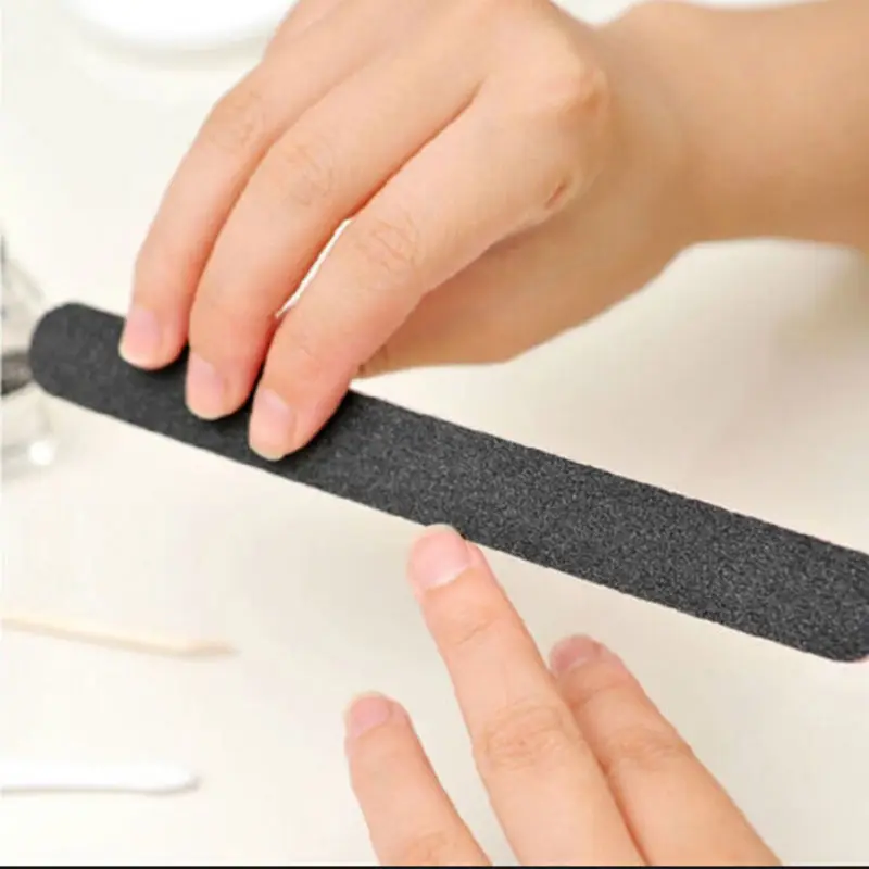 

AACAR 1 Pc 100/180 Nail Files Black Double Sided Nail Art Manicure Sanding File Buffer Grits