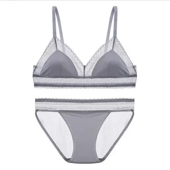 

women lingerie women bra set Bralete soft cup sexy lace hollow bra set triangle cup bra ultra thin underwear set dropshipping y