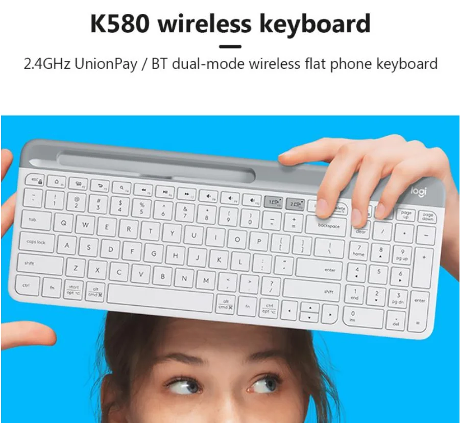 korean computer keyboard Original Logitech K580 Wireless Bluetooth Keyboard Silent Ultra-thin for Phone Tablet PC Computer Laptop Office best pc keyboard