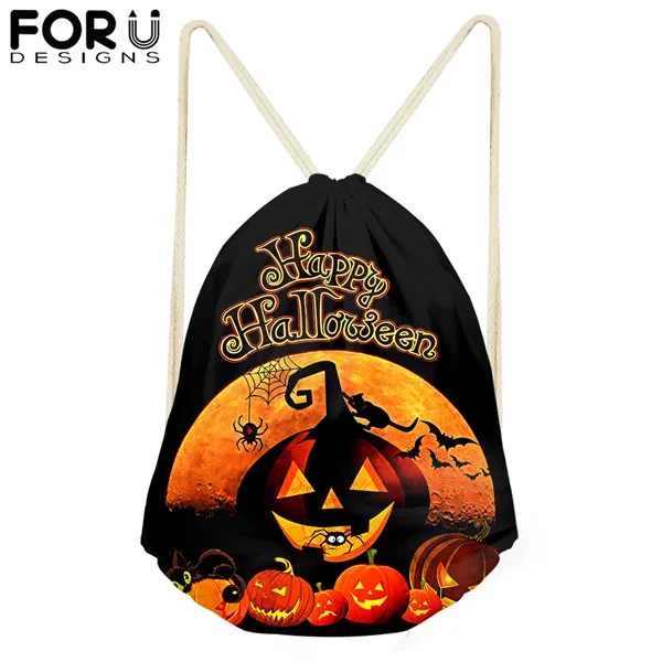 Halloween Jack-O'-Lantern Drawstring Bag for Teenagers Girls Drawstring Backpack Women Package Travel Large Capacity Package - Цвет: CDGX1596Z3