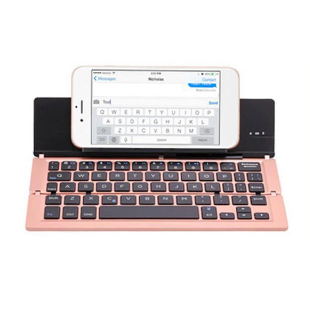 

59 Key Ultra Slim Plug And Play Bluetooth Ergonomic Aluminum Alloy USB Rechargeable Universal Wireless Keyboard Portable Folding