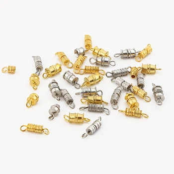 

10/20pcs Gold Rhodium Screw Cylinder Clasps Buckle Connectors For Jewelry Making Accessories DIY Bracelet Necklace Hand Made
