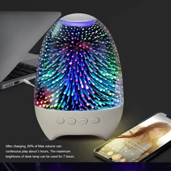 

Beautifule Night Light Bluetooth 5.0 Speaker TWS 3D Lighting Wireless bluetooth Speaker Hands Free Calling Bedroom Lamp Soundbox