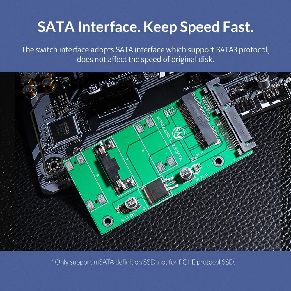 ORICO mSATA до 2,5 дюймов SATA 22PIN адаптер SSD адаптер карта Поддержка SATA3 протокол полная высота размер mSATA до 2,5 SATA 22PIN