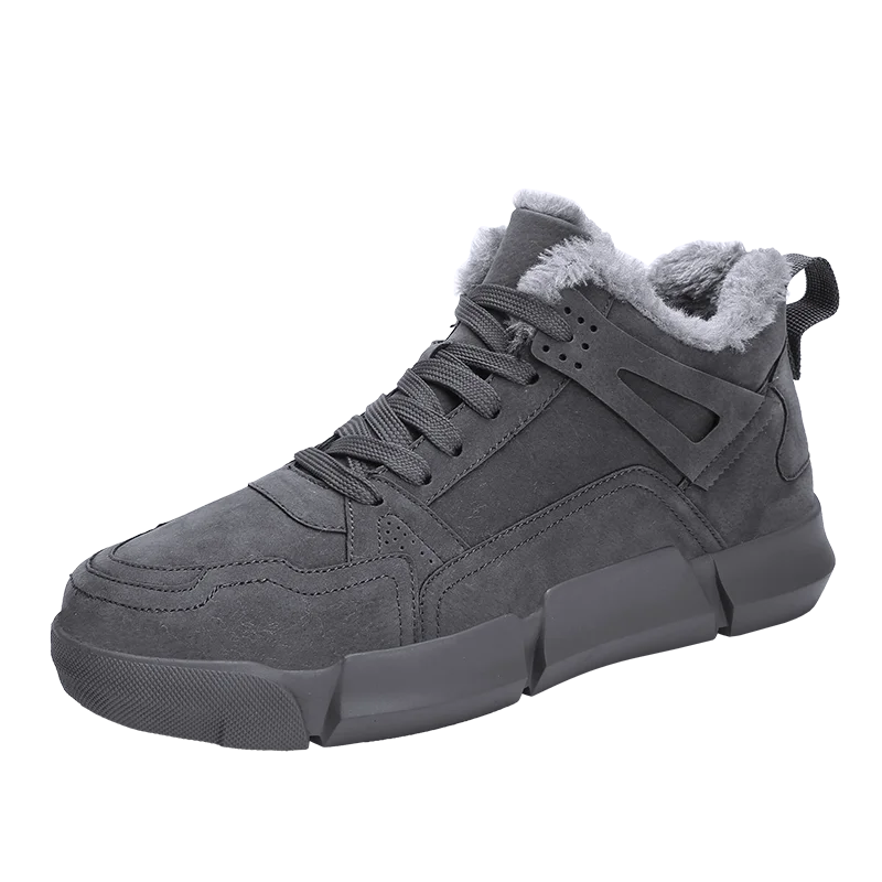 Tenis Masculino zapatos hombre зимняя плюшевая теплая Мужская теннисная обувь спортивная обувь мужские тапочки плоские туфли Tenis Plataforma - Цвет: Серый