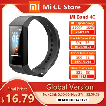 

Global Version Xiaomi Mi Band 4 C 4C Smart Wristband Fitness Tracker 1.08" Color Screen BT5.0 USB Charging Redmi Band Bracelet
