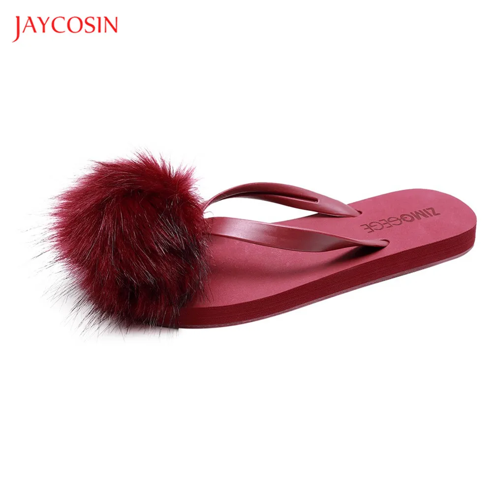 pom pom flip flops