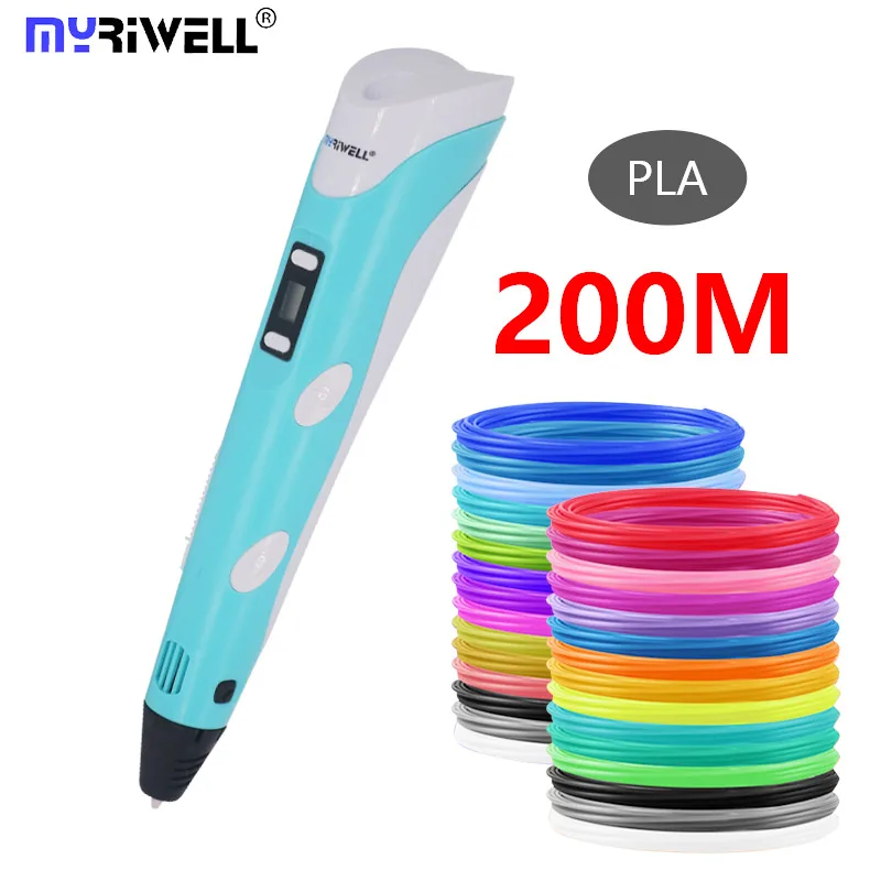 

3D Pen Myriwell Brand 3D printing pen use 1.75mm ABS/PLA Filament Creative DIY Gifts birthday present Graffiti pen for kids