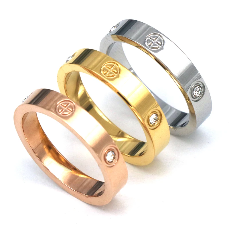Обручальное кольцо из титановой стали с кубическим цирконием для женщин и мужчин, циркониевые кольца