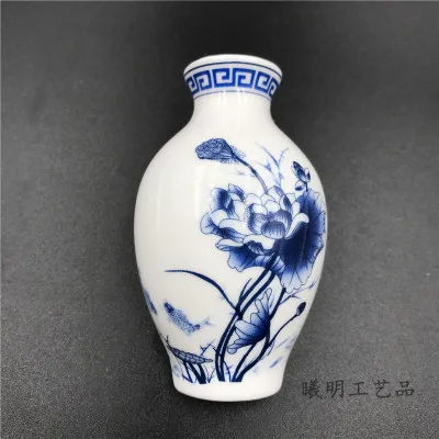 Китайская синяя и белая фарфоровая ваза магнитный холодильник Декор креативные Керамические ремесла набор магнитов на холодильник китайские бизнес подарки - Цвет: 17
