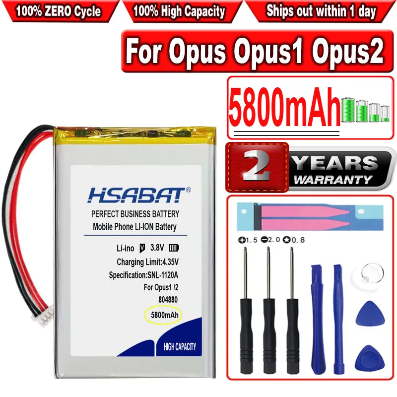 HSABAT 5800mAh Battery for Charm Opus Opus1 Opus2 Player 1 2 | Электроника
