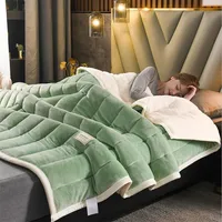 Home Lamb Cashmere Thick Bed Blanket Sofa Winter Warm Sherpa Duvet Cover Newborn Wraps Kids Bedspread 180X200CM 5