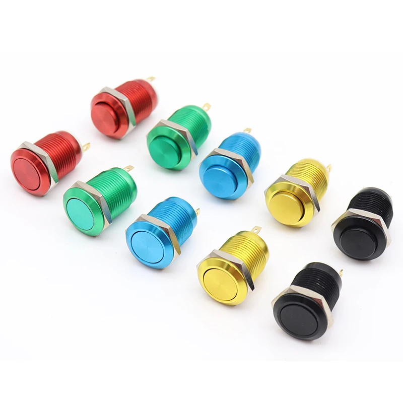 1pc 12mm Color Oxidation Metal Push Button Switch Flat/high Head Waterproof Self-reset/momentary Normal Open Pin Terminal - Switches - AliExpress 1pc 12mm Color Oxidation Metal Push Button Switch Flat/high Head Waterproof Self-reset/momentary Normal Open Pin Terminal - Switches - AliExpress