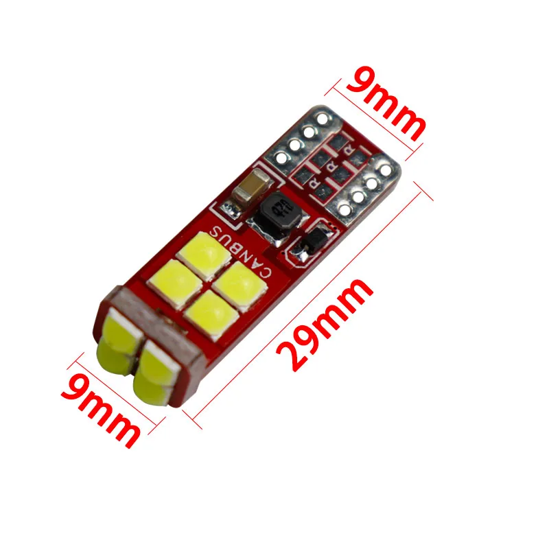 100 шт. 2,64 Вт T10 canbus 0.22A светодиодный 12 smd 3030 светодиодный неполярный светильник для чтения в салоне автомобиля, лампа-маркер 168 194 светодиодный без ошибок 12В