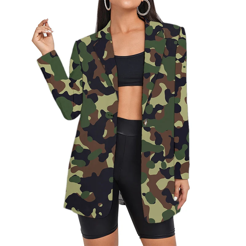 Floral Leaves Women's Suit Camouflage 