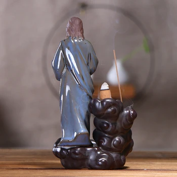 

Jesus/Virgin Mary Style Incense Burner Ceramic Backflow Holder Decoration