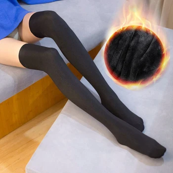 

Fashion Warm Women Stockings Autumn Winter Over Knee Thigh High Elastic Long Stockings Sexy Lace Cotton Stocking Medias