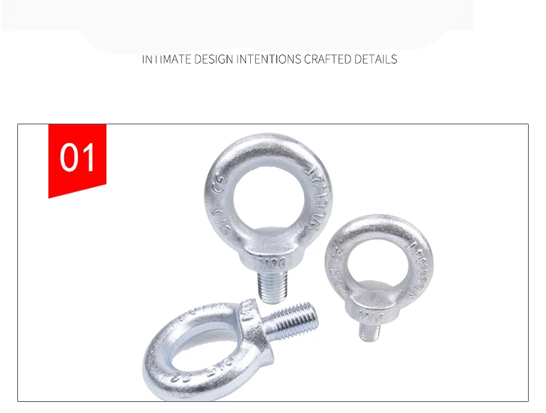 Морской из углеродистой стали подъемное ушко винты кольцо Петля для каната Eyebolt M6/M10-M80