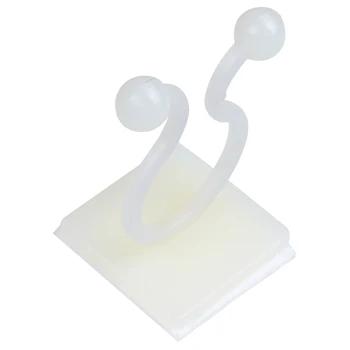 

66 Pcs White Nylon Self-Adhesive Twist Locks Holder Cable Tie Clips