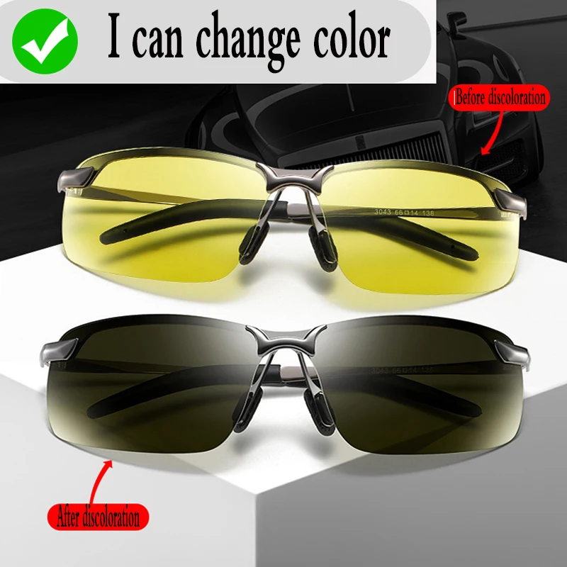 

Color changing glasses automatic photosensitive anti high beam sunglasses night and day sunglasses for men's driving