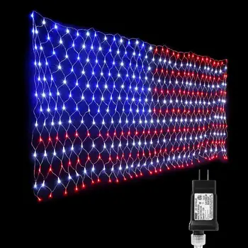 

LED American Flag Net Lamp String Holiday Anniversary Home Garden Wedding Christmas Decoration Led Low Voltage Color Lamp