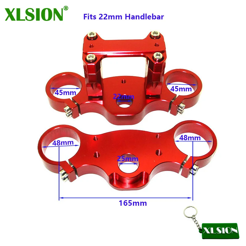 XLSION 45/48-22 мм CNC алюминиевый тройной хомут набор для питбайк