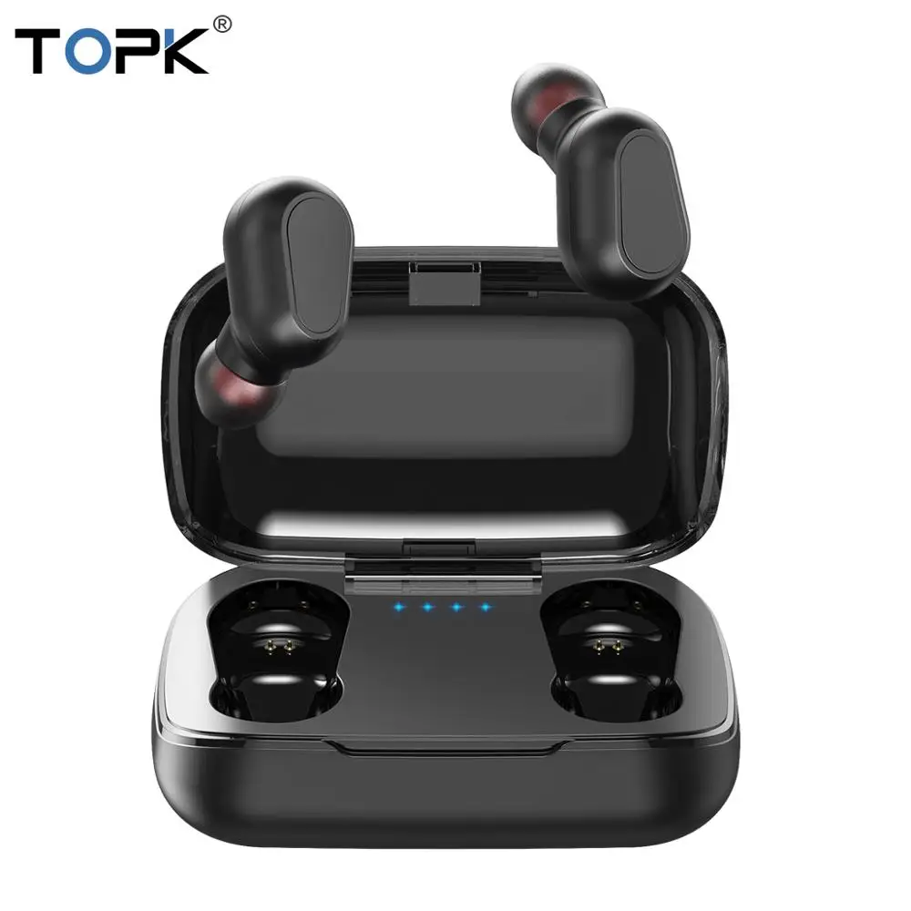 

TOPK TWS Bluetooth 5.0 True Wireless Earphone Headphones With Mic LED Display Mini Cordless EarbudsFor Xiaomi iPhone