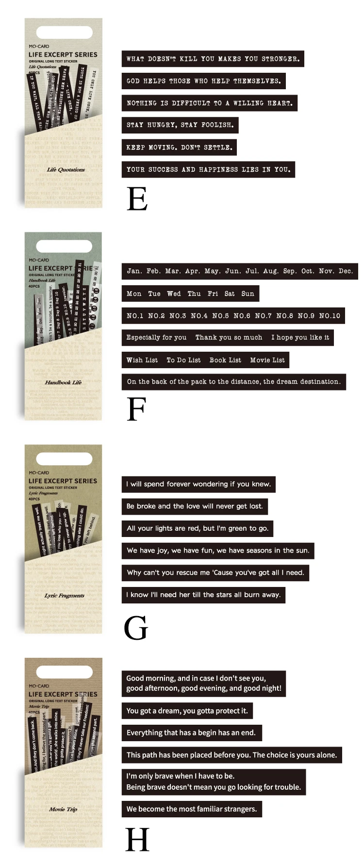 Mr.paper 8 Design Strip Sticker Pack Life Excerpt Series Scrapbook Planner Decoration Stationery Sticker