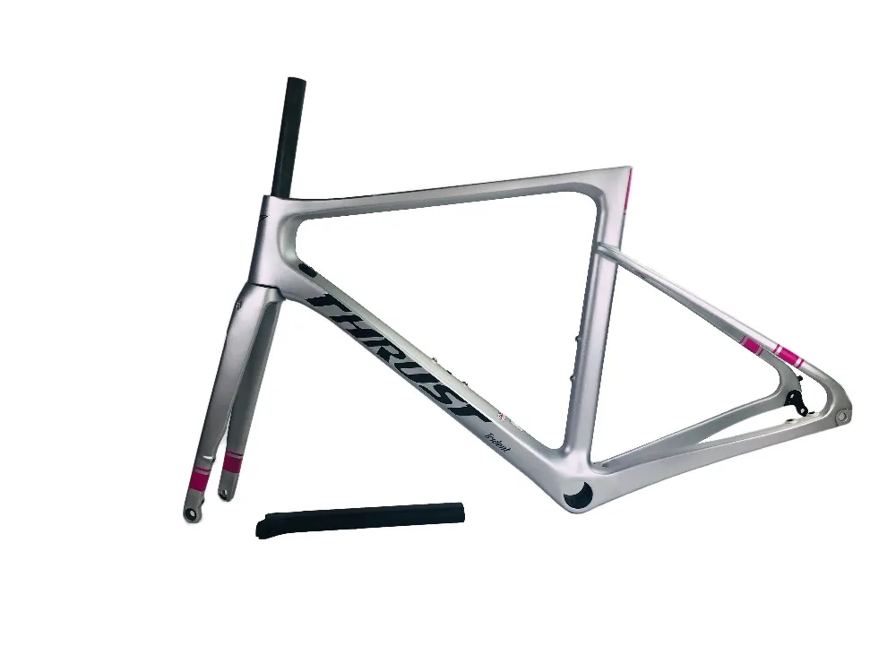 THRUST NEW T1000 Silver Pink Disc brake Super light carbon road frame bike accessories UD Glossy/Matte 2 years warranty