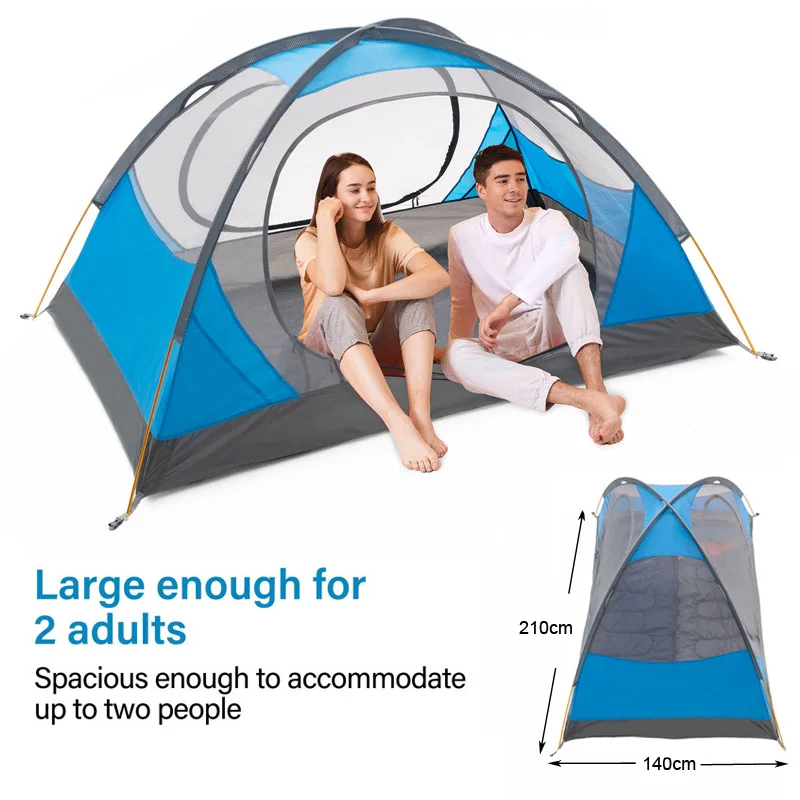 BSWOLF Camping Tent 2 Person Aluminum Pole Lightweight Tourist Tent Double Layer Portable for Hiking Travelling