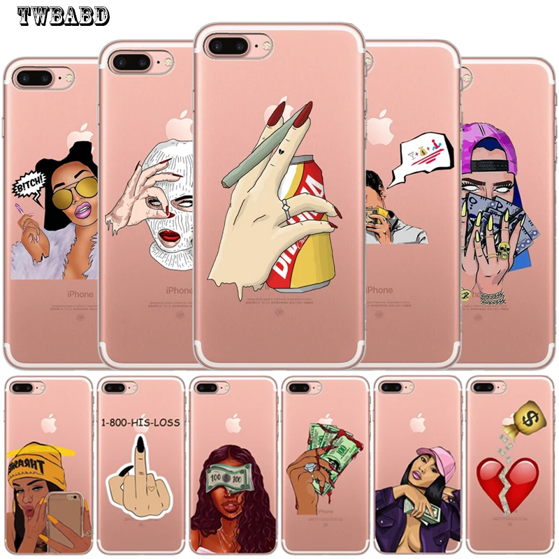 Модный чехол с изображением девушки из коричневых волос для Fundas iPhone XS XR 6S 5 5S 7 8 Plus X