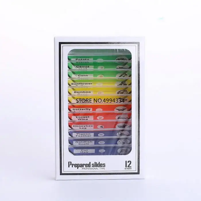 

1box/2boxes/5boxes Four Colors Microscope Plastic Slides, Prepared slide, Biological Specimen sample slides safe for Children