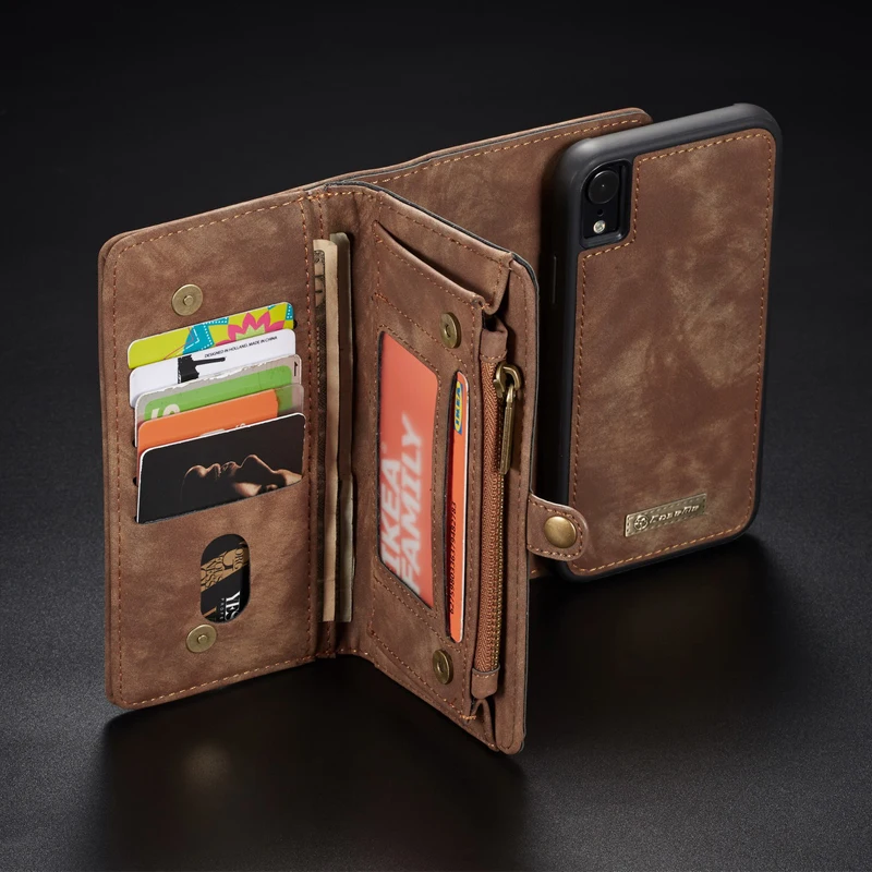 

Phone Case For iPhone X XR XS Max Luxury Multifunction Stand Leather Magnetic Flip Wallet Slot Separable For iPhone 8 7 6 Plus