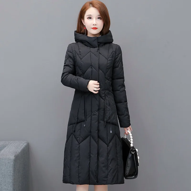 

Long Slimming Fashion Warm Cotton-padded Clothes 2019 Autumn New Style Korean-style Long Sleeve Hooded Simple Commuting Versatil